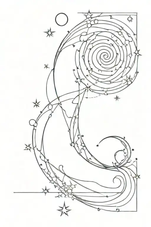Fibonacci Spiral Galaxy With Stars