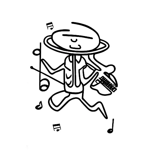 Stickman Enjoying Music