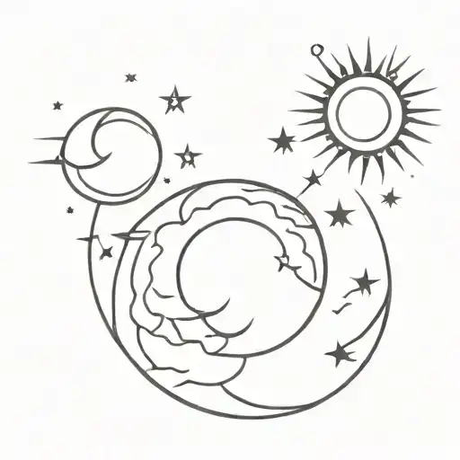 Number One With Moon And Sun