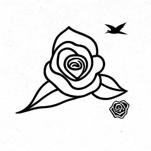 Rose Carried By A Flying Sparrow
