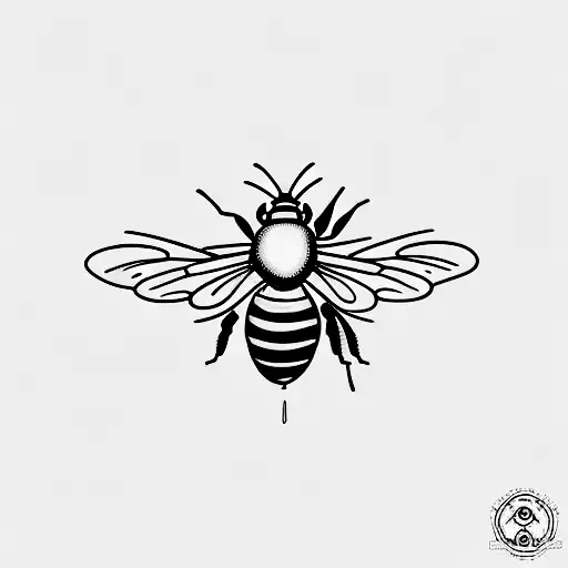 A Sleek And Simple Tattoo Of A Honey Bee Surrounded By The Numbers 888