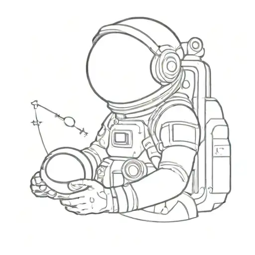 Female Astronaut Exploring