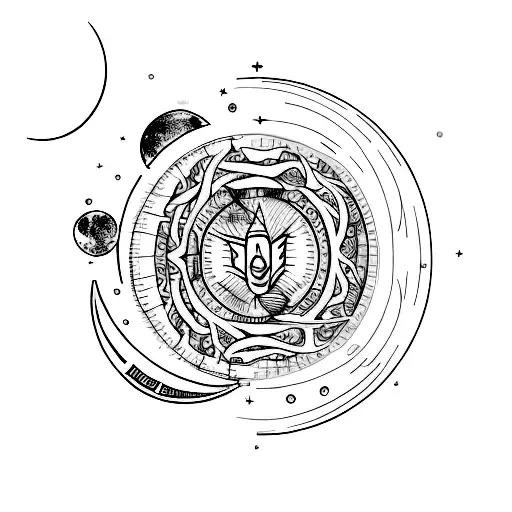 Moon Tattoo With Something To Denote Resurrection Or Saving Lives