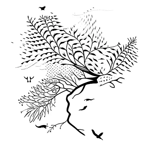 Birds On A Tree Branch