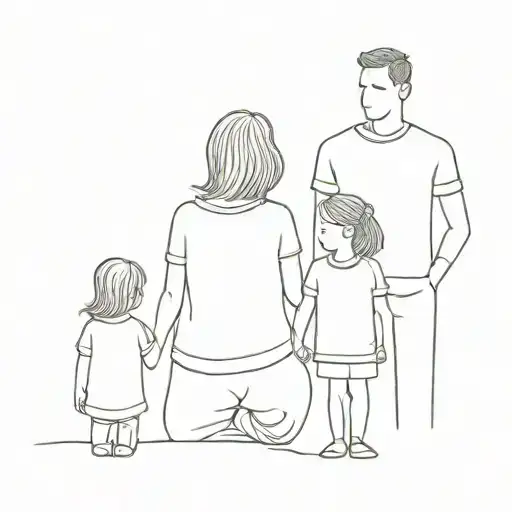 Family With Father And Mother And Daughter And Son