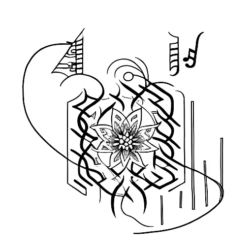 Design A Minimalist Tattoo Representing The Connection Between Music And Spirituality
