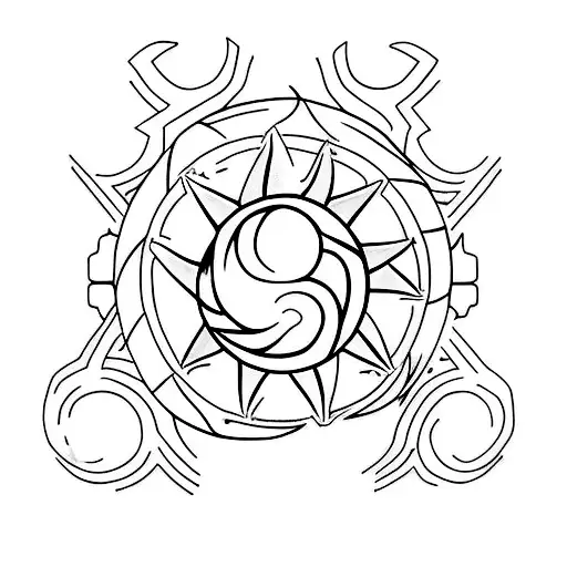 A Minimalist Tattoo Of The Iconic Naruto Headband Symbol