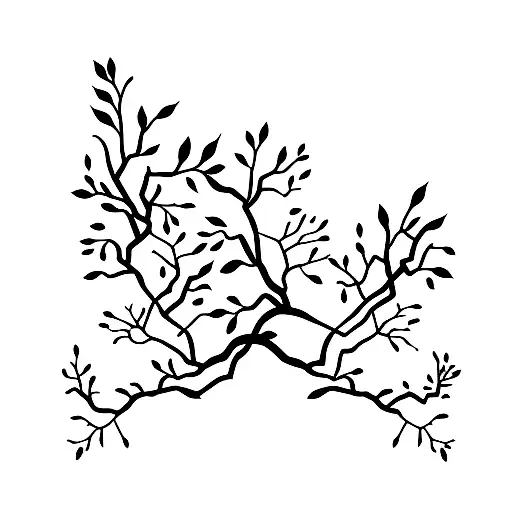 A Minimalist Tattoo Featuring A Family Tree With Each Branch Representing A Different Family Member