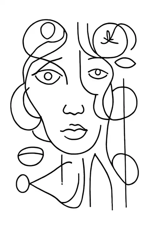 Simple Line Work Design With Faces And Other Elements That Will Make It Cool