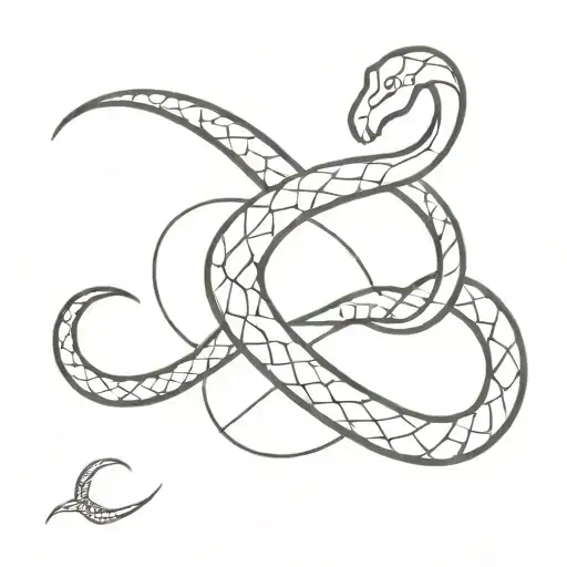 Snake And Gemini Sign Intertwined