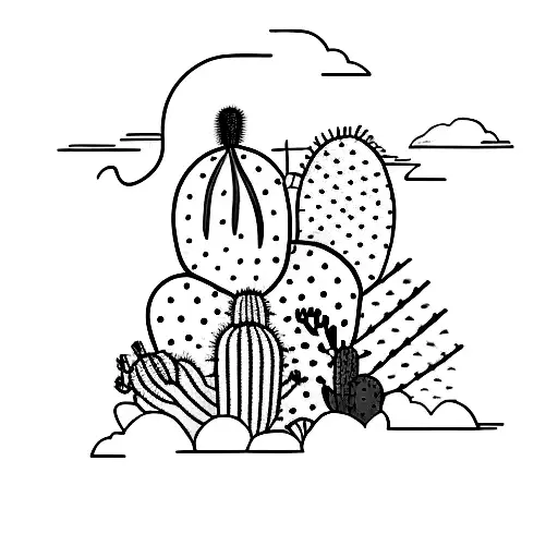 Three Friends With Cactus