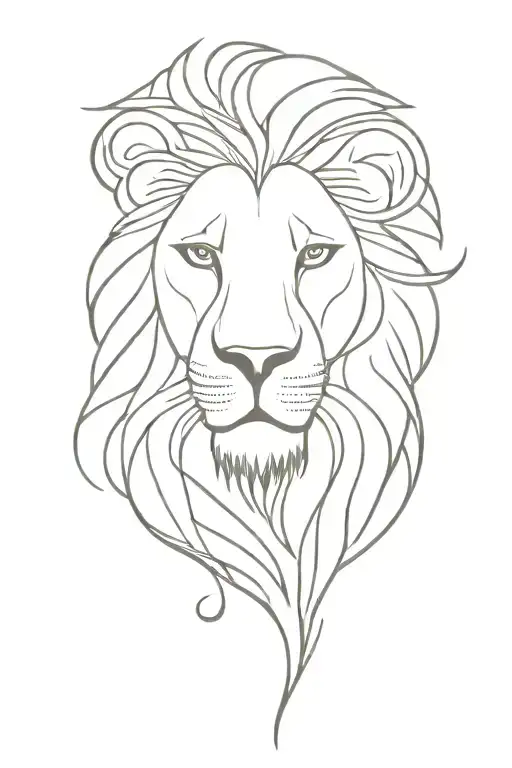 Half Face Lion Heart Chakra In Long Stem