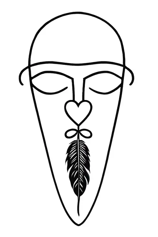 Head Of Anubes With Scale In Front With A Heart And A Feather