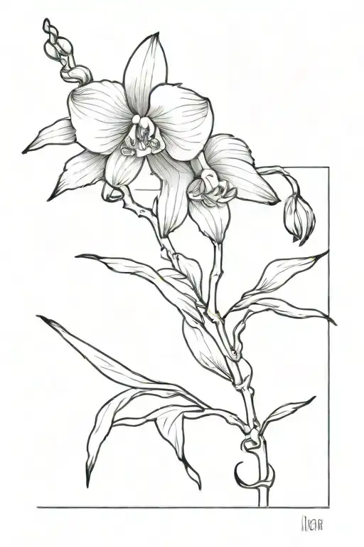 Skeleton Arm Holding One Orchid Flower