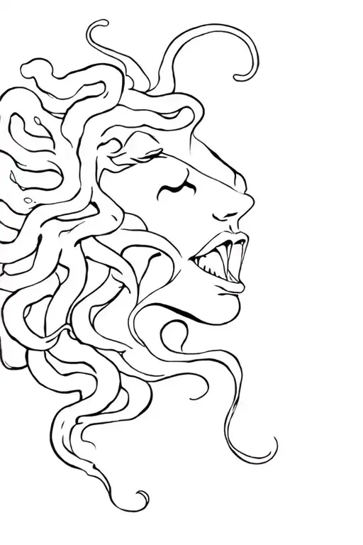 Mithologic Sexy Medusa With Open Mouth Blowjob Mouth Full