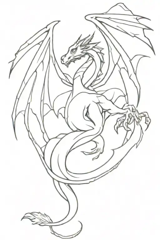 Medevial Dragon With Wings
