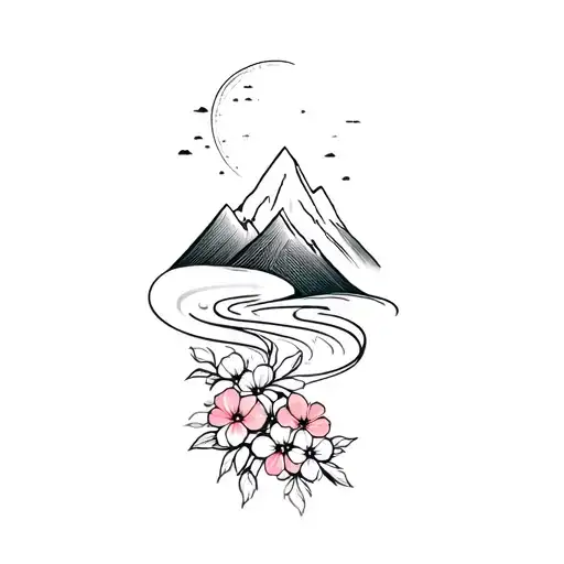 A Mountain And Flowers Wrapping