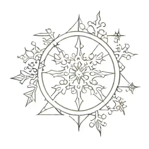 Snowflake And Midnight Time Clock
