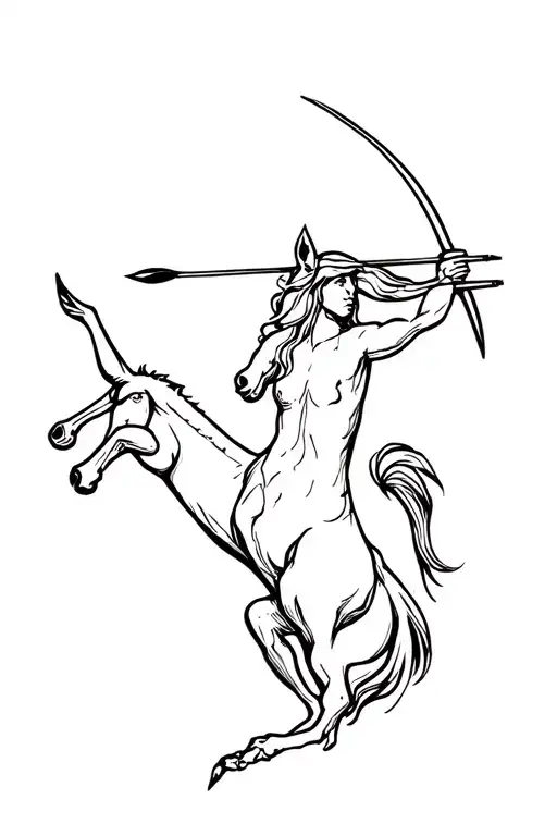Sagittarius Naive Line Sketch