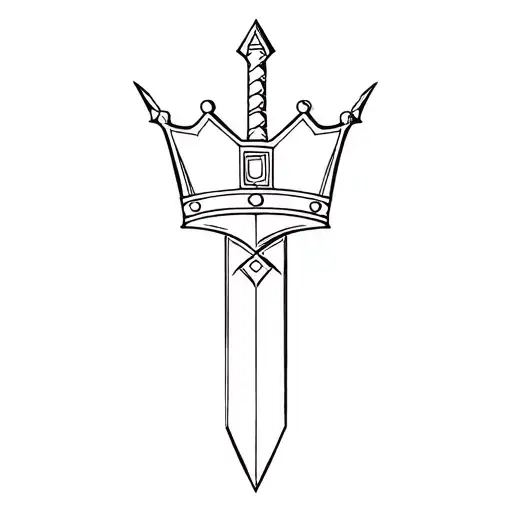 Simple Crown With Minecraft Sword Through It