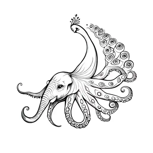 Octopus Peacock Elephant