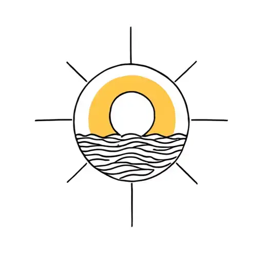 Sun Outline With Ocean