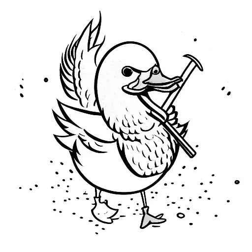 Funny Duck With Weapon