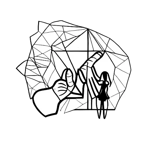 A Minimalist Tattoo Of A Silhouette Of My Wife And I Holding Hands