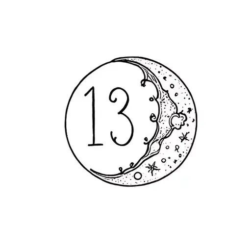 Moon And Number 13