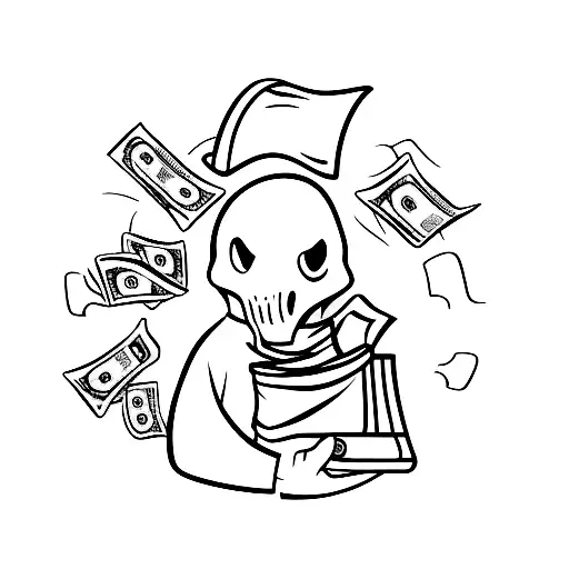 Ghost Robber Holding Money Bag