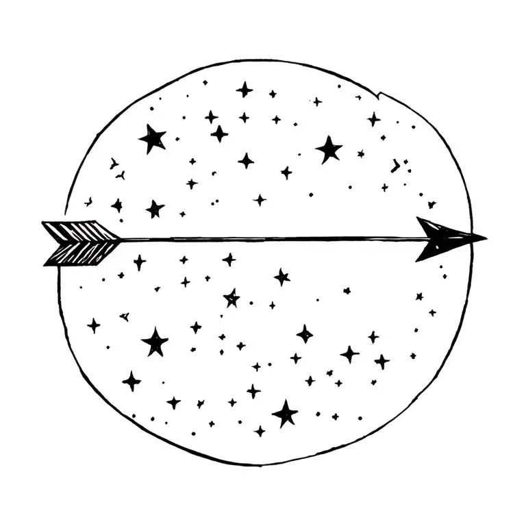 An Arrow Aimed At A Beautiful Full Sky Full Of Stars