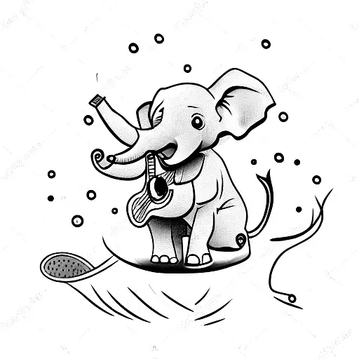 Baby Elephant Playing Guitar