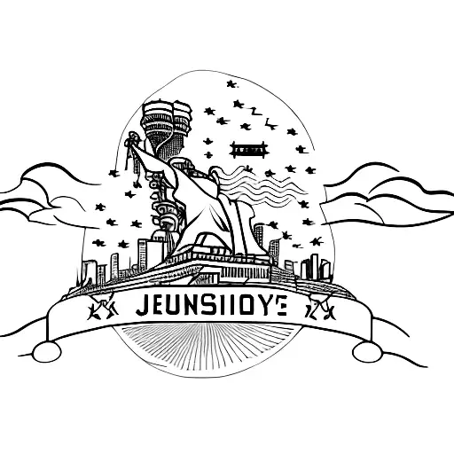 Combine Elements Of New Jersey's State Flag And Skyline To Create A Unique Tattoo Design