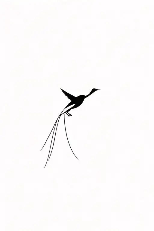 Minimalistic Thin Lined Bird Flying