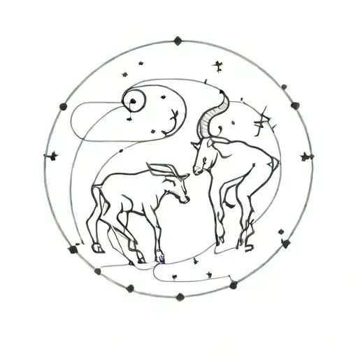 Zodiac Sign Taurus And Capricorn Constellation Merging