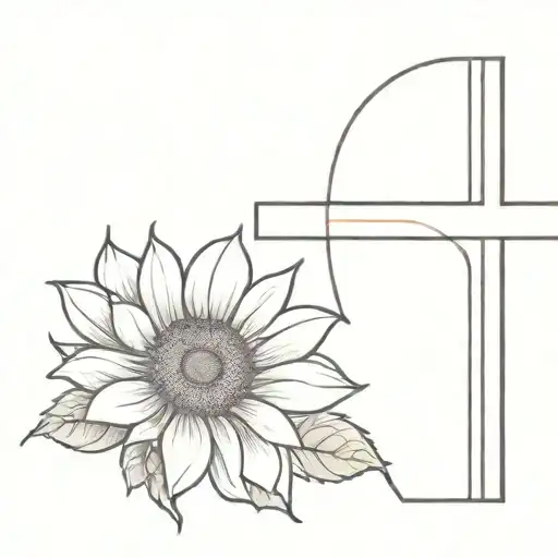 A Cross With Sunflower