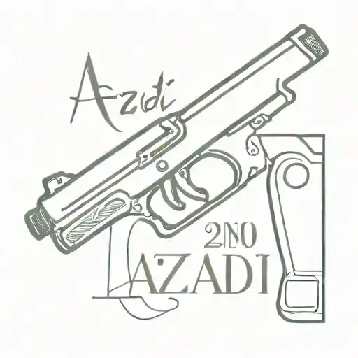 Gun And Text 'Azadi'
