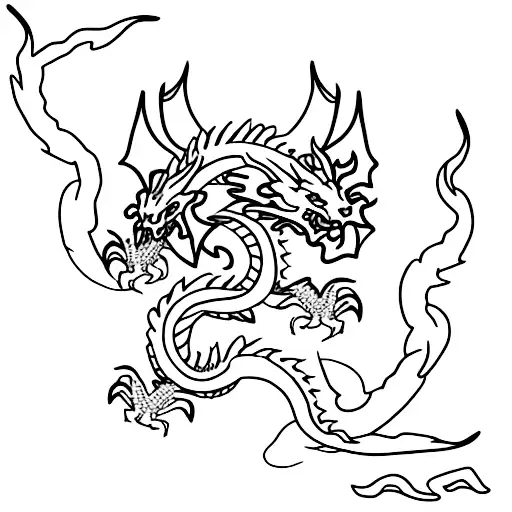 Thin Simple Haku Dragon For A Sleeve