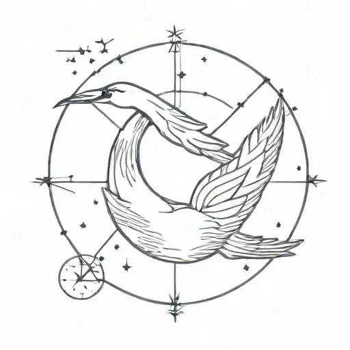 The Swan Constellation With Compass Stars As The Constellation Stars