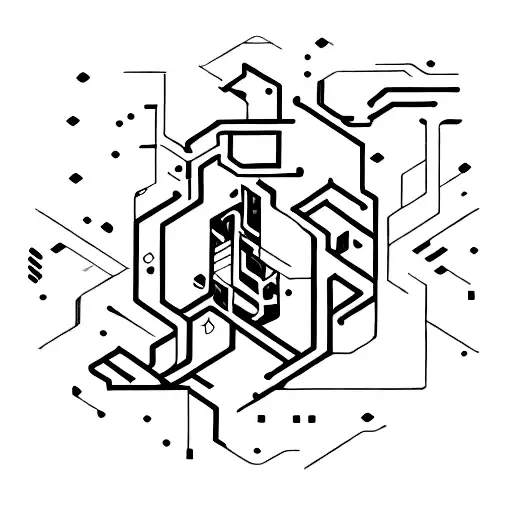 Un Motif De Carte Informatique De Type Cyberpunk Pouvant Aller N'importe Ou