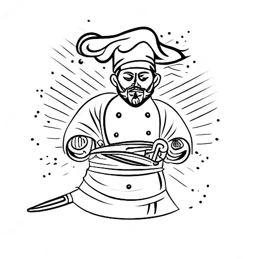 Cuchillo De Chef Con Fuego