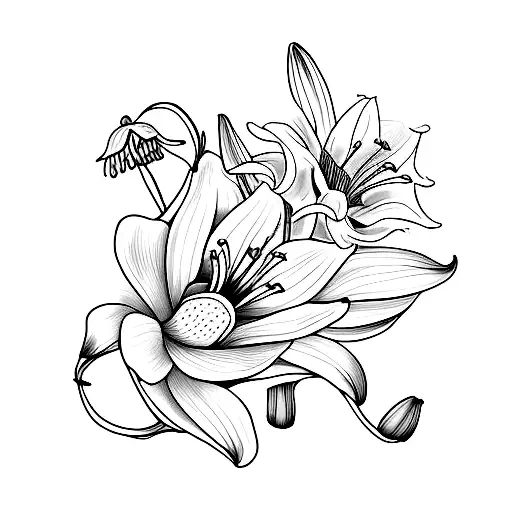 Eidelweiss And White Lily