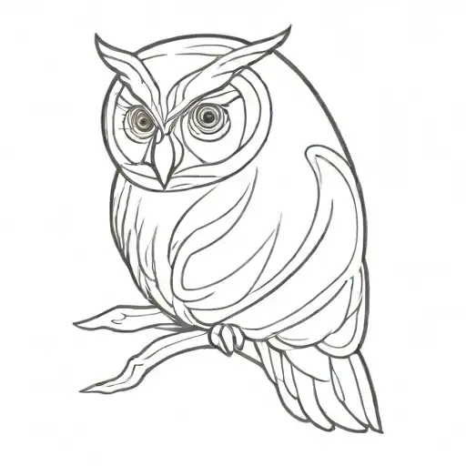 Owl In Profile Athena Coin Style