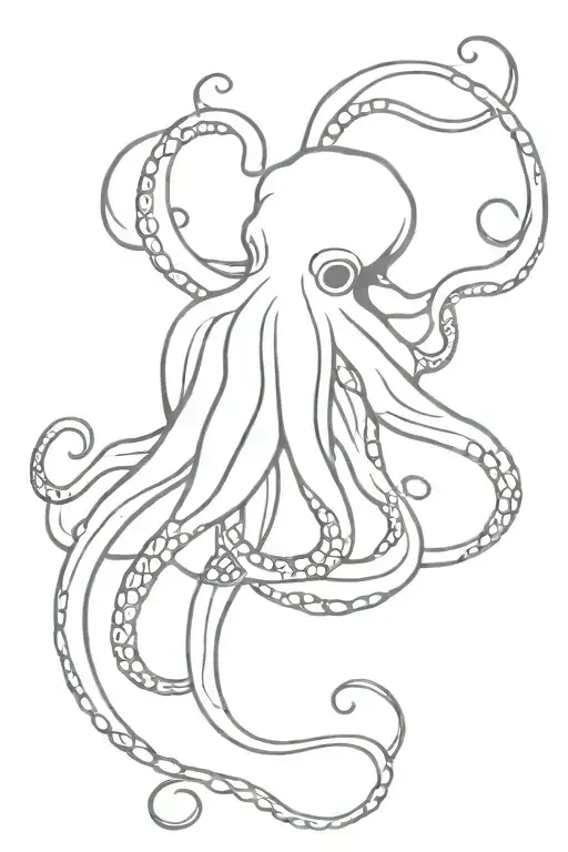 Real Octopus In Black