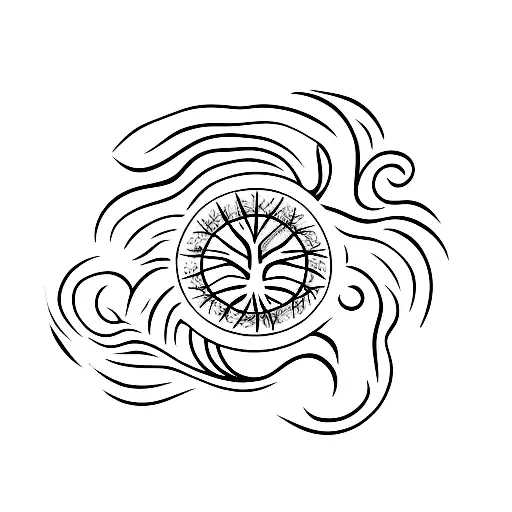 A Tree Of Life Under A Shooting Star