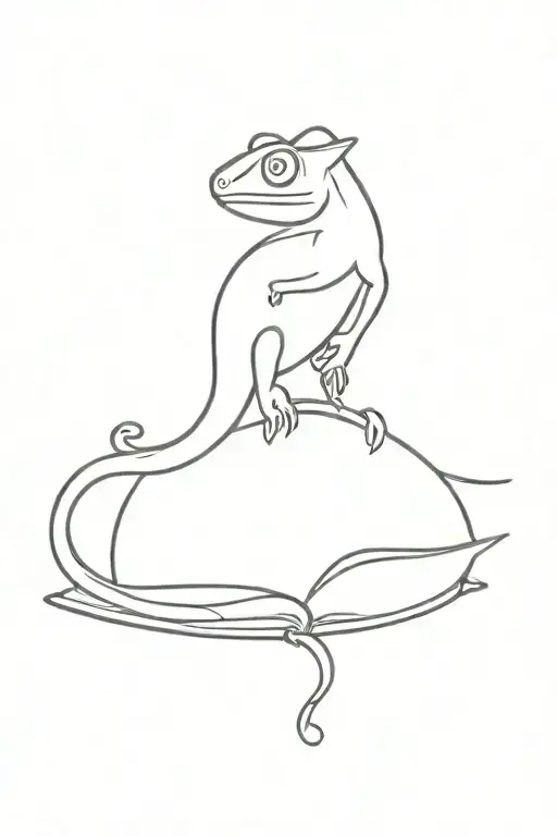 Chameleon On A Book