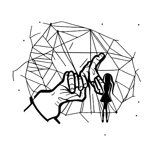 A Minimalist Tattoo Of A Silhouette Of My Wife And I Holding Hands