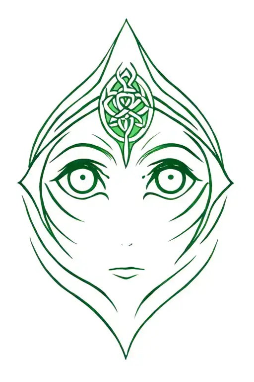 Celtic Priestess Green Eyes