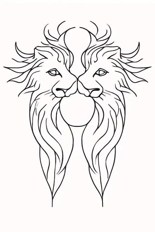 Leo And Aquarius Symbol Merged