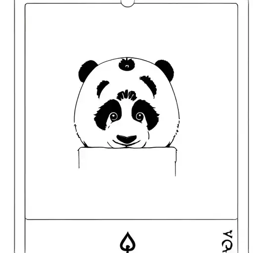 Minimalistic Panda In A Tarot Card The Hanged Man